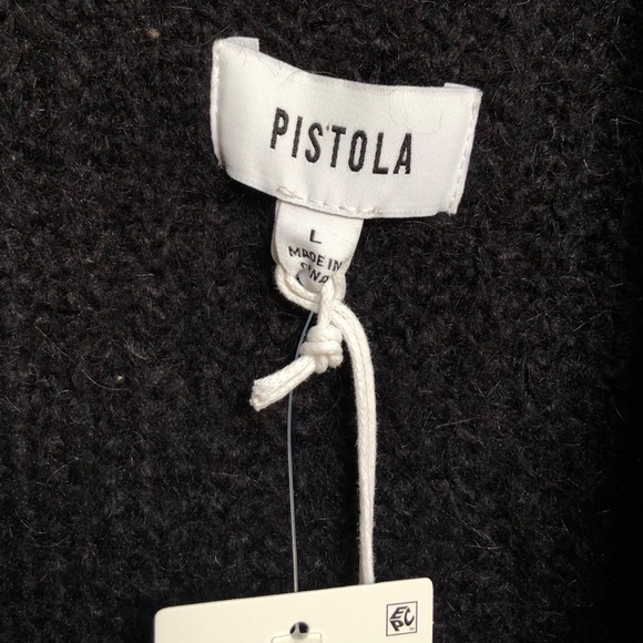 Pistola NWT Emilie Halter Cardigan Sweater Set Black Midnight Knit Alpaca Large - Picture 8 of 16